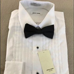 New Men’s tux shirt with black bow tie